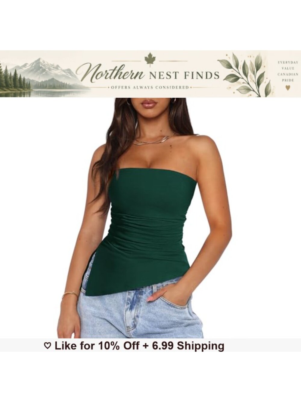 Womens Strapless Ruched Tube Top Asymmetrical Bandeau Sleeveless Summer Top